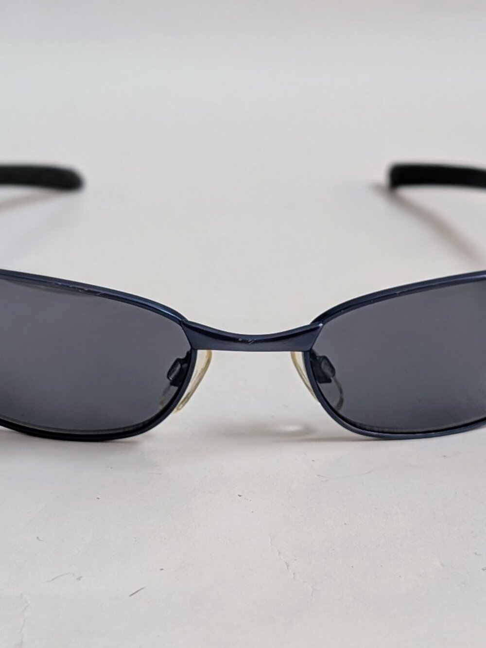NWT Vintage 90's Rectangle Metal Designer Sport Sunglasses (M. Blue)